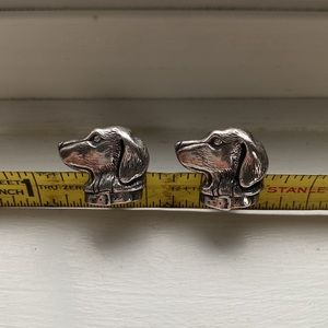 Pair of Silver-tone Pewter-like Spaniel Cufflinks
